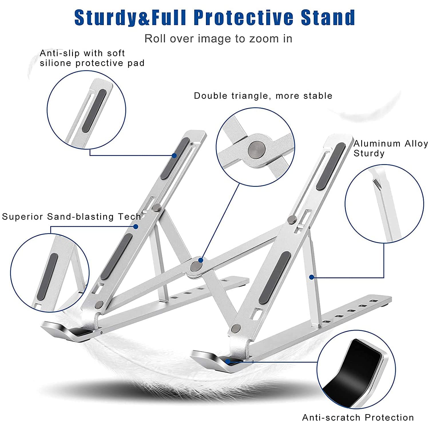 12874 Laptop Stand for Desk | Metal Portable Laptop Stand, with 7 Adjustable Angles | Laptop Riser, Phone, and Tablet Stand | Compatible for All Laptop 12874 Laptop Stand for Desk | Metal Portable Laptop Stand, with 7 Adjustable Angles | Laptop Riser, Phone, and Tablet Stand | Compatible for All Laptop